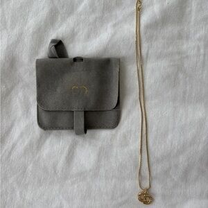 Authentic Christian Dior Gold Tone Rhinestone Chain Pendant Necklace